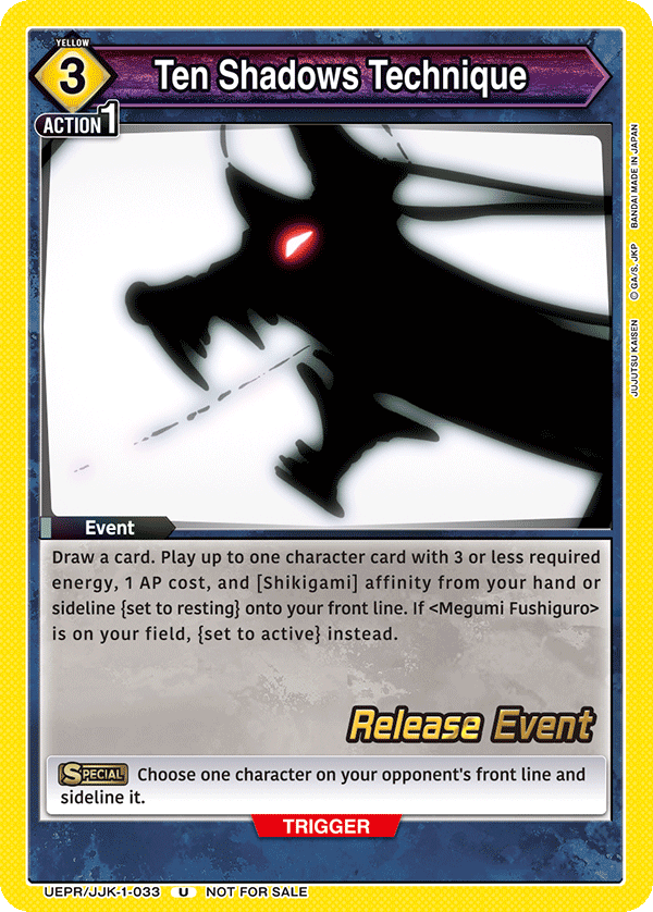 Ten Shadows Technique, UE03BT: Jujutsu Kaisen Release Event Cards · UEPR/JJK-1-033