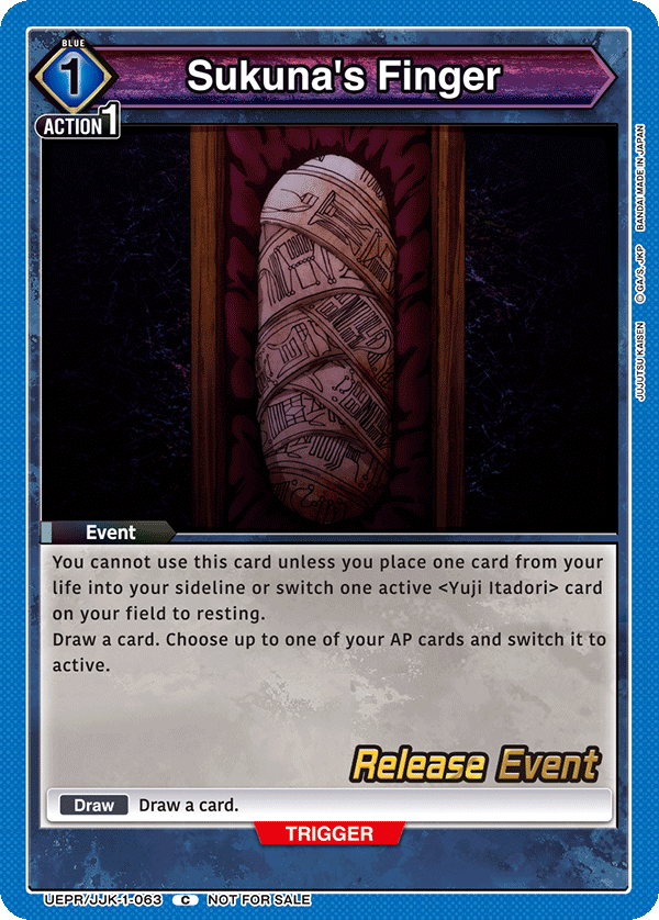 Sukuna's Finger, UE03BT: Jujutsu Kaisen Release Event Cards · UEPR/JJK-1-063