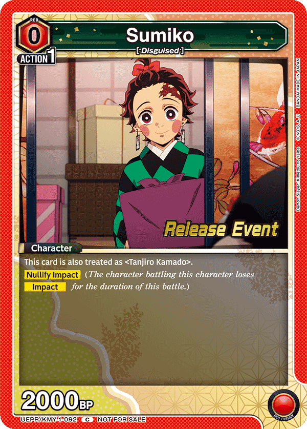 Sumiko, UE05BT: Demon Slayer: Kimetsu no Yaiba Release Event Cards · UEPR/KMY-1-092