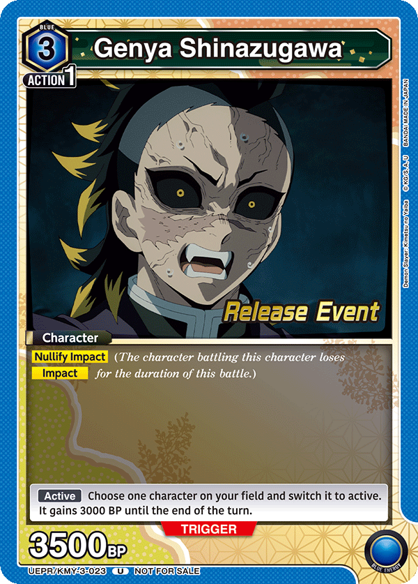 Genya Shinazugawa, UEX05BT: Demon Slayer: Kimetsu no Yaiba Vol.2 Release Event Cards · UEPR/KMY-3-023