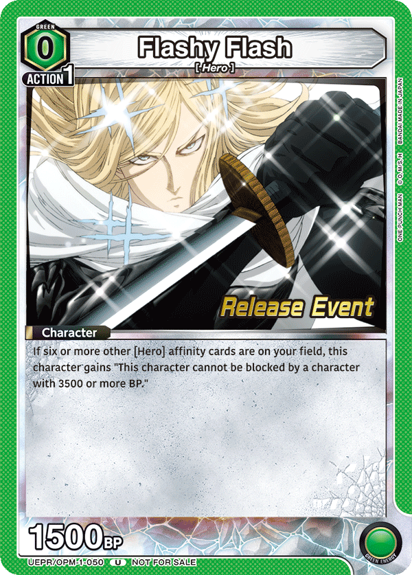 Flashy Flash, UE06BT: One Punch Man Release Event Cards · UEPR/OPM-1-050