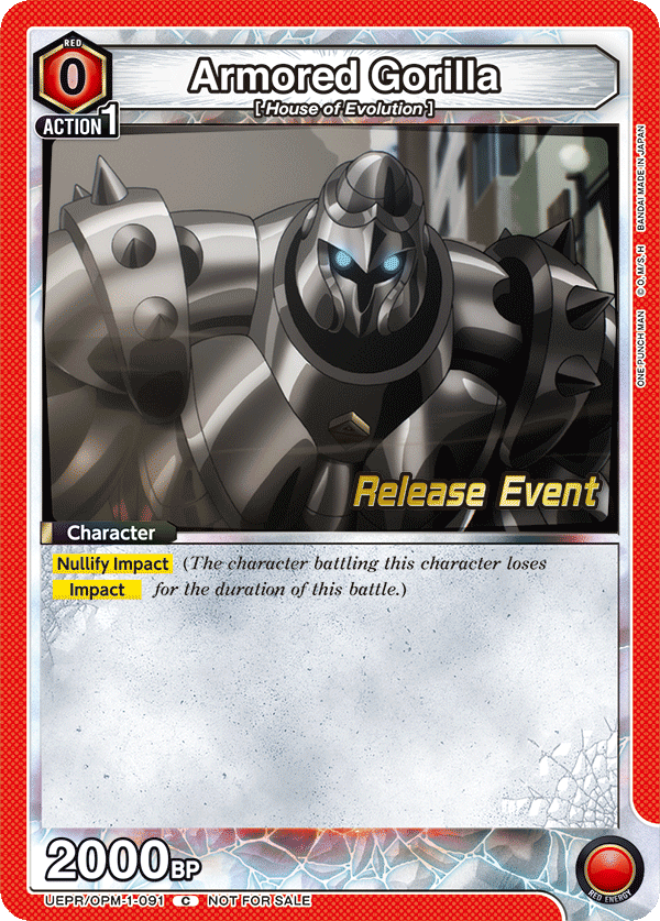 Armored Gorilla, UE06BT: One Punch Man Release Event Cards · UEPR/OPM-1-091