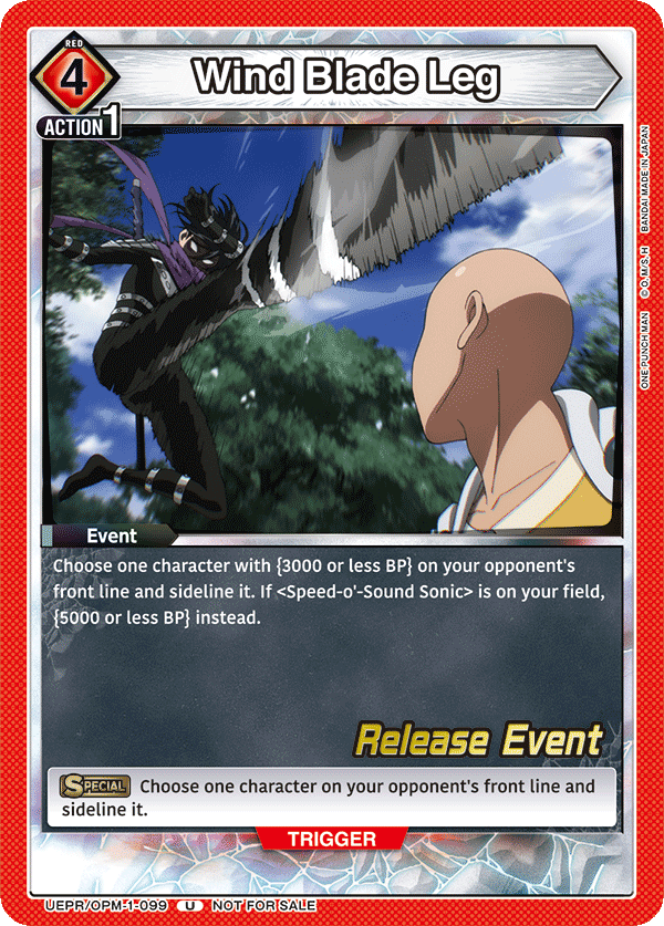Wind Blade Leg, UE06BT: One Punch Man Release Event Cards · UEPR/OPM-1-099