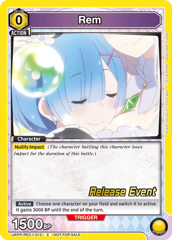 Rem, UE24BT: Re:ZERO -Starting Life in Another World- Release Event Cards · UEPR/REZ-1-013