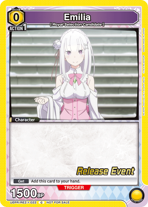 Emilia, UE24BT: Re:ZERO -Starting Life in Another World- Release Event Cards · UEPR/REZ-1-022