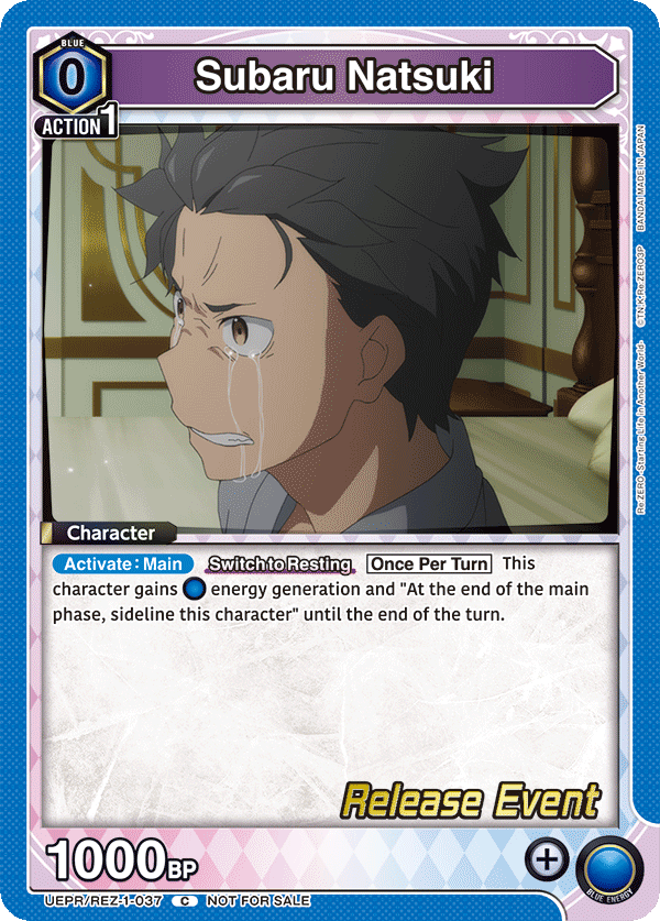 Subaru Natsuki, UE24BT: Re:ZERO -Starting Life in Another World- Release Event Cards · UEPR/REZ-1-037