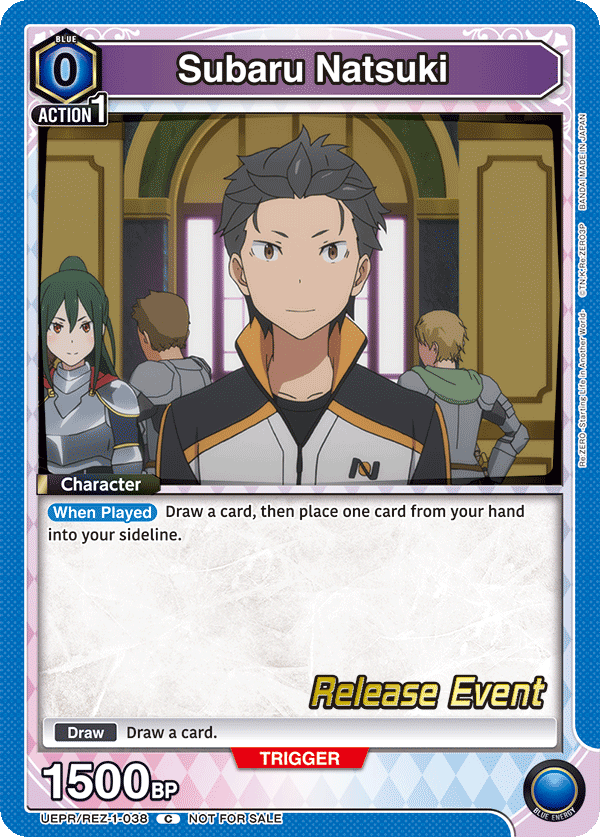 Subaru Natsuki, UE24BT: Re:ZERO -Starting Life in Another World- Release Event Cards · UEPR/REZ-1-038