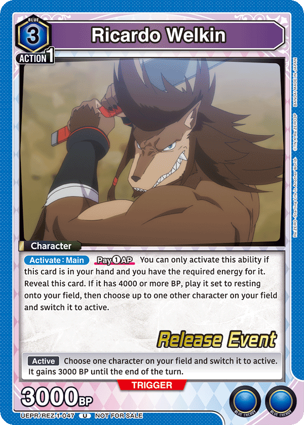 Ricardo Welkin, UE24BT: Re:ZERO -Starting Life in Another World- Release Event Cards · UEPR/REZ-1-047