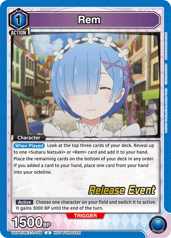 Rem, UE24BT: Re:ZERO -Starting Life in Another World- Release Event Cards · UEPR/REZ-1-049