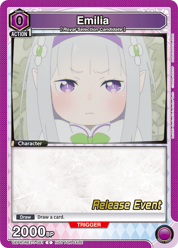 Emilia, UE24BT: Re:ZERO -Starting Life in Another World- Release Event Cards · UEPR/REZ-1-081