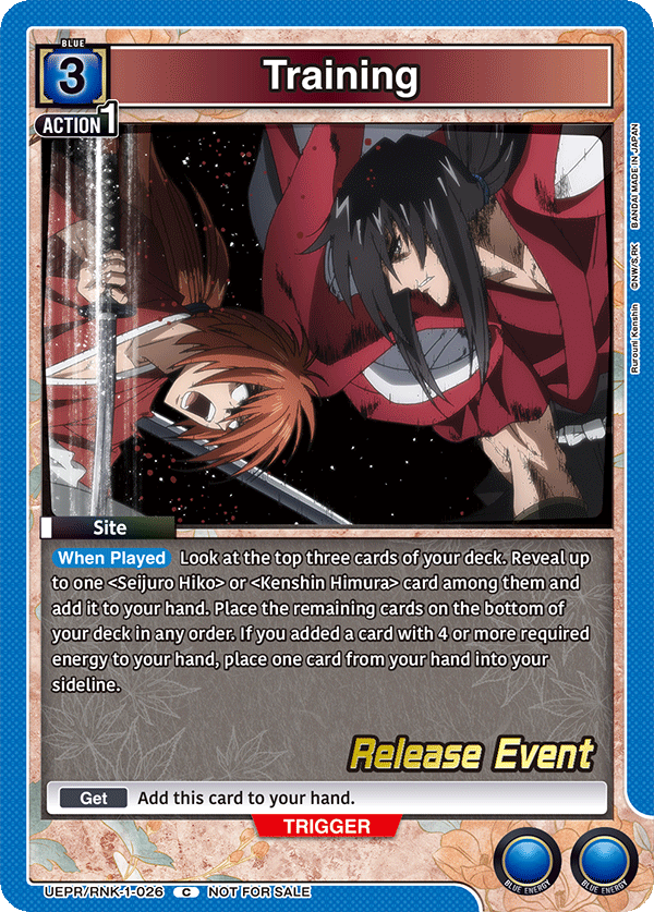 Training, UE11BT: Rurouni Kenshin Release Event Cards · UEPR/RNK-1-026