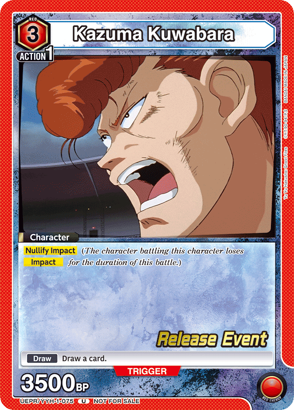 Kazuma Kuwabara, UE13BT: Yu Yu Hakusho: Ghost Files Release Event Cards · UEPR/YYH-1-075