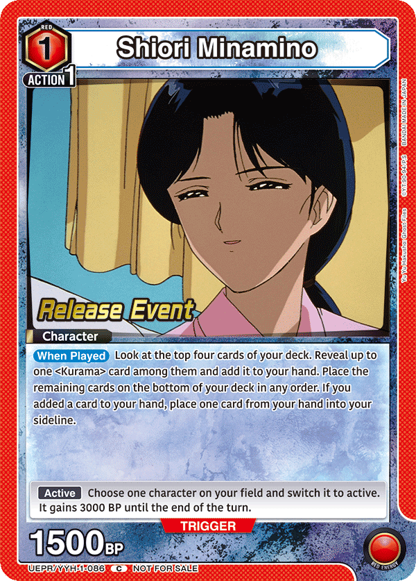 Shiori Minamino, UE13BT: Yu Yu Hakusho: Ghost Files Release Event Cards · UEPR/YYH-1-086