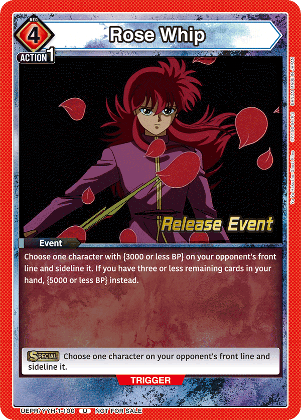 Rose Whip, UE13BT: Yu Yu Hakusho: Ghost Files Release Event Cards · UEPR/YYH-1-100