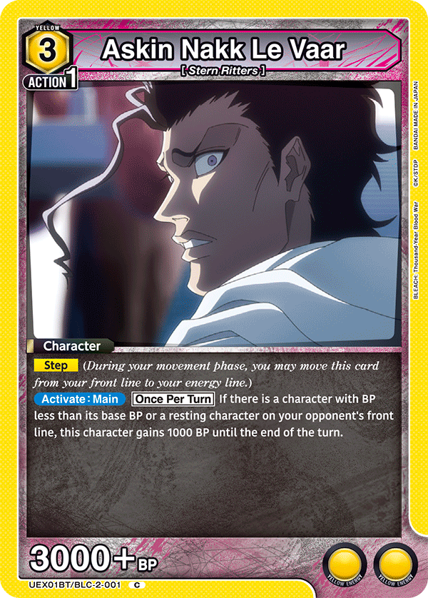 Askin Nakk Le Vaar, UEX01BT: BLEACH: Thousand-Year Blood War Vol.2 · UEX01BT/BLC-2-001