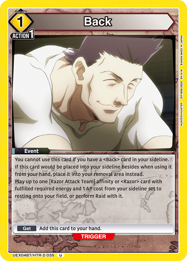 Back, UEX04BT: HUNTER X HUNTER Vol.2 · UEX04BT/HTR-2-035