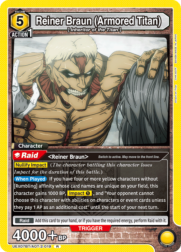 Reiner Braun, UEX07BT: Attack on Titan Vol. 2 · UEX07BT/AOT-2-019