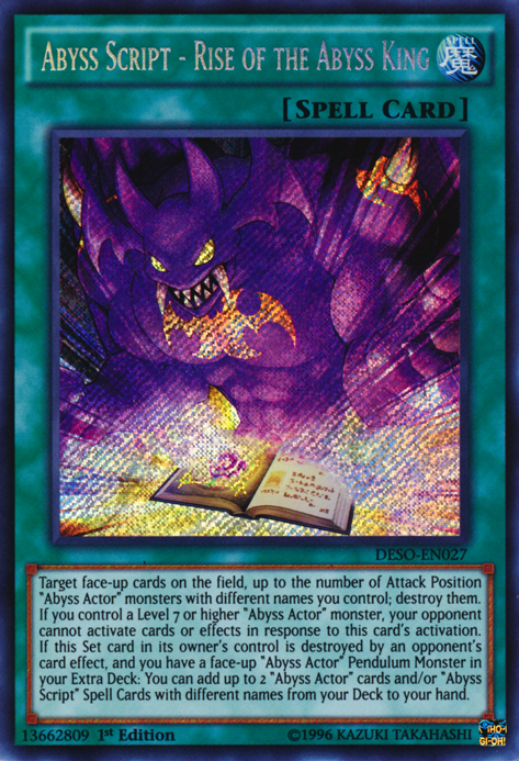 Abyss Script - Rise of the Abyss King, Destiny Soldiers · DESO-EN027