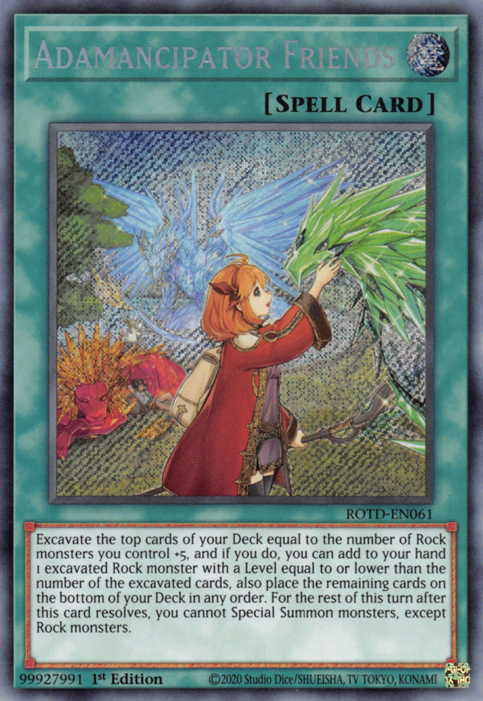 Adamancipator Friends, Rise of the Duelist Premiere! promotional card · ROTD-EN061