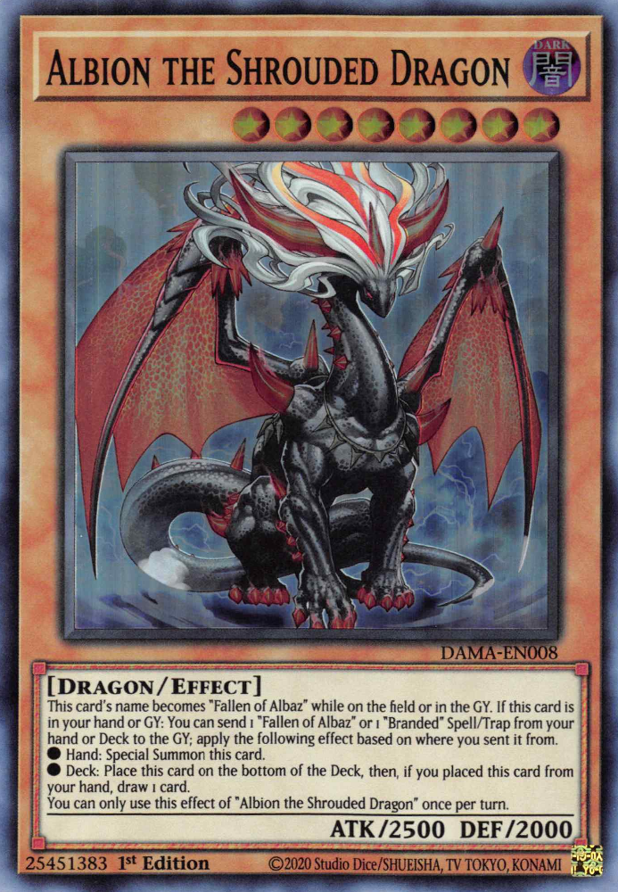 Albion the Shrouded Dragon, Dawn of Majesty Premiere! promotional card · DAMA-EN008