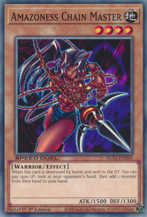 Amazoness Chain Master, Speed Duel GX: Duelists of Shadows · SGX3-END05