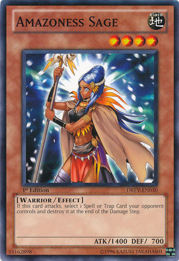 Amazoness Sage, Duelist Revolution Sneak Peek Participation Card · DREV-EN030