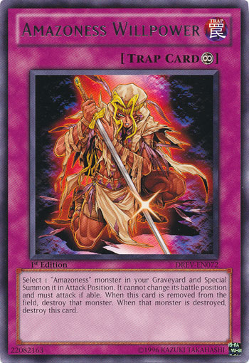 Amazoness Willpower, Duelist Revolution Sneak Peek Participation Card · DREV-EN072
