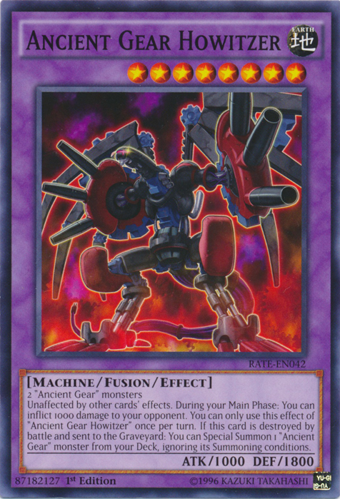 Ancient Gear Howitzer, Raging Tempest Sneak Peek Participation Card · RATE-EN042