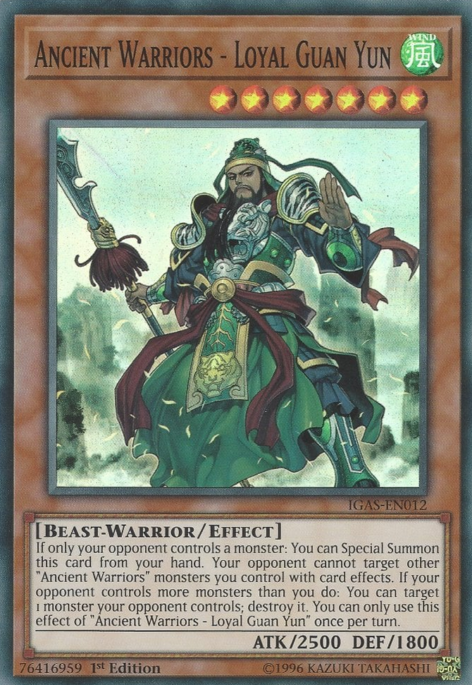 Ancient Warriors - Loyal Guan Yun, Ignition Assault Sneak Peek Participation Card · IGAS-EN012