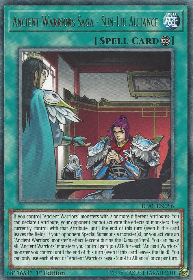 Ancient Warriors Saga - Sun-Liu Alliance, Ignition Assault Sneak Peek Participation Card · IGAS-EN056
