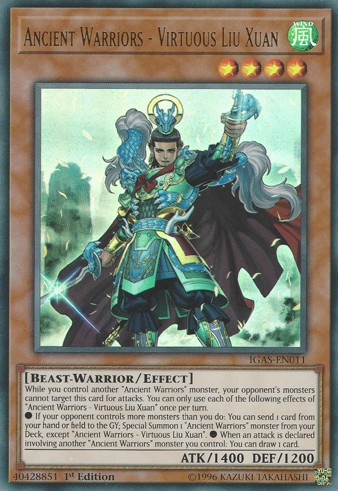 Ancient Warriors - Virtuous Liu Xuan, Ignition Assault Sneak Peek Participation Card · IGAS-EN011