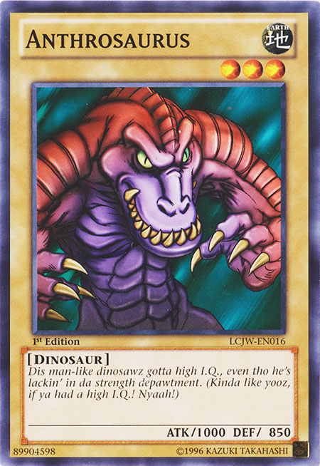 Anthrosaurus, Legendary Collection 4: Joey's World Mega Pack · LCJW-EN016
