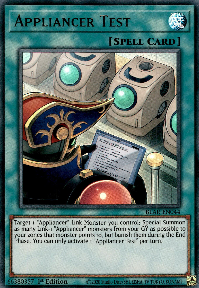 Appliancer Test, Battles of Legend: Armageddon · BLAR-EN044