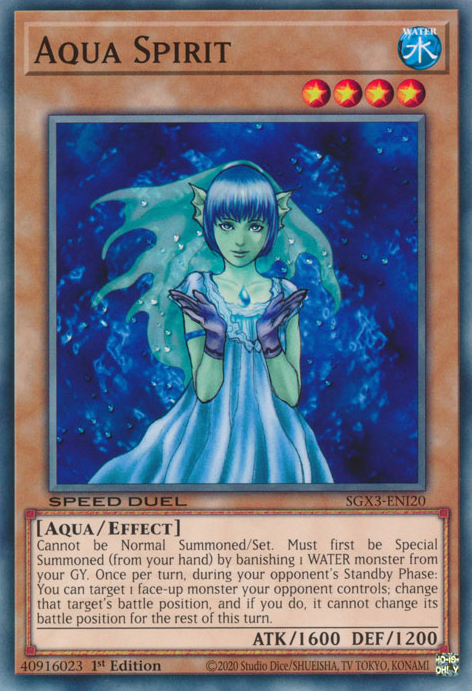 Aqua Spirit, Speed Duel GX: Duelists of Shadows · SGX3-ENI20
