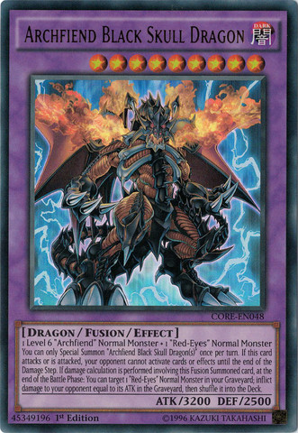 Archfiend Black Skull Dragon, Clash of Rebellions Sneak Peek Participation Card · CORE-EN048