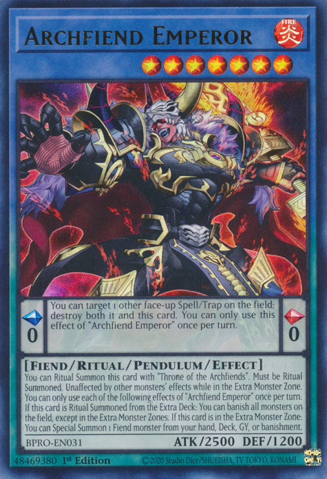 Archfiend Emperor, Burst Protocol · BPRO-EN031