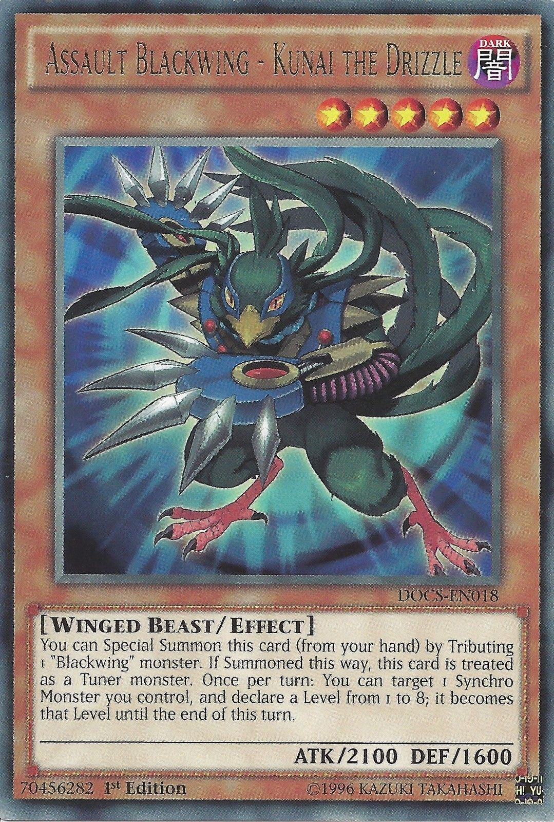 Assault Blackwing - Kunai the Drizzle, Dimension of Chaos Sneak Peek Participation Card · DOCS-EN018