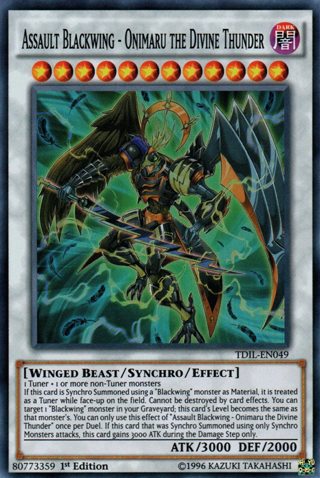Assault Blackwing - Onimaru the Divine Thunder, The Dark Illusion Sneak Peek Participation Card · TDIL-EN049