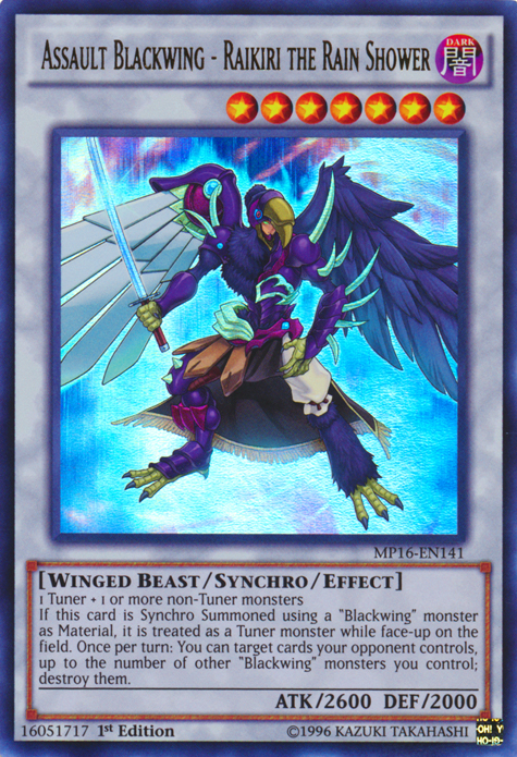 Assault Blackwing - Raikiri the Rain Shower, 2016 Mega-Tin Mega Pack · MP16-EN141