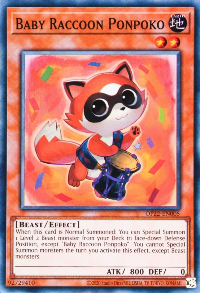 Baby Raccoon Ponpoko, OTS Tournament Pack 22 · OP22-EN005