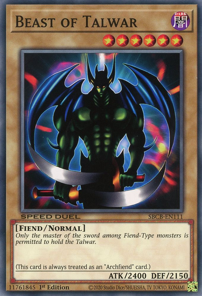 Beast of Talwar, Speed Duel: Battle City Box · SBCB-EN111