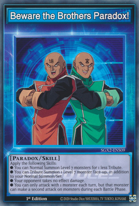 Beware the Brothers Paradox!, Speed Duel GX: Midterm Paradox · SGX2-ENS09