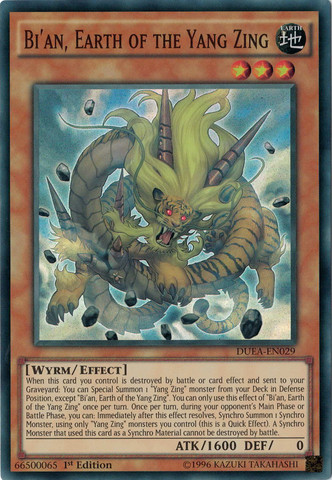 Bi'an, Earth of the Yang Zing, Duelist Alliance Sneak Peek Participation Card · DUEA-EN029