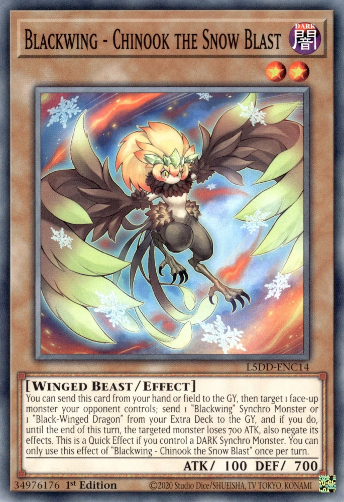 Blackwing - Chinook the Snow Blast, Legendary 5D's Decks · L5DD-ENC14