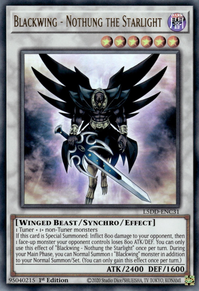 Blackwing - Nothung the Starlight, Legendary 5D's Decks · L5DD-ENC31
