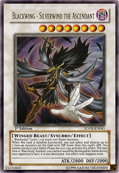 Blackwing - Silverwind the Ascendant, Stardust Overdrive Sneak Peek Participation Card · SOVR-EN041