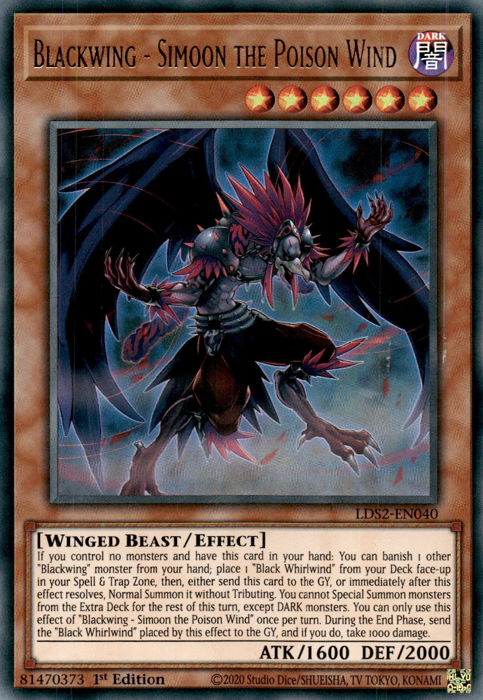 Blackwing - Simoon the Poison Wind, Legendary Duelists: Season 2 · LDS2-EN040