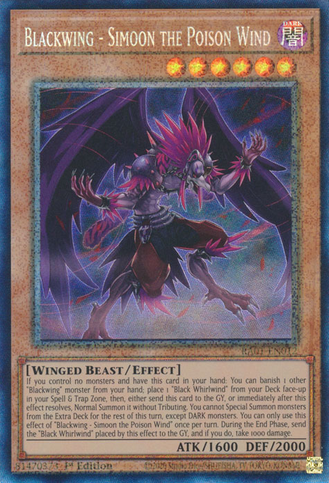 Blackwing - Simoon the Poison Wind, 25th Anniversary Rarity Collection · RA01-EN012