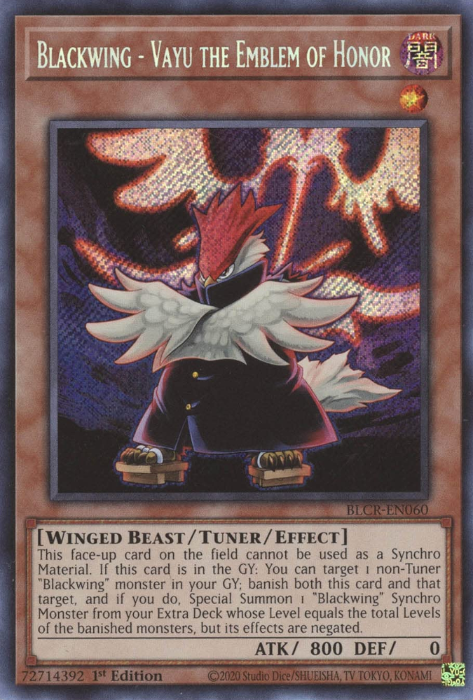 Blackwing - Vayu the Emblem of Honor, Battles of Legend: Crystal Revenge · BLCR-EN060