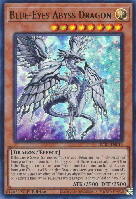 Blue-Eyes Abyss Dragon, 25th Anniversary Rarity Collection · RA01-EN016